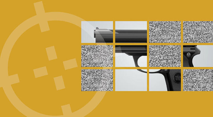 Collage of gun.