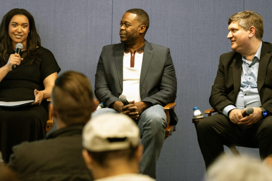 Speakers at the panel event on sleep disorders.